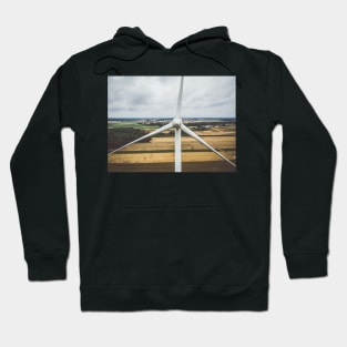 Aerial close-up of windmill turbine Hoodie